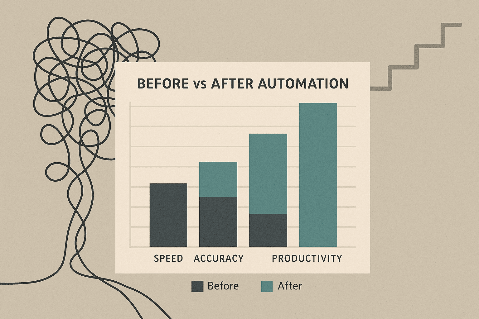 process optimization chart shwing the before and after automation performance