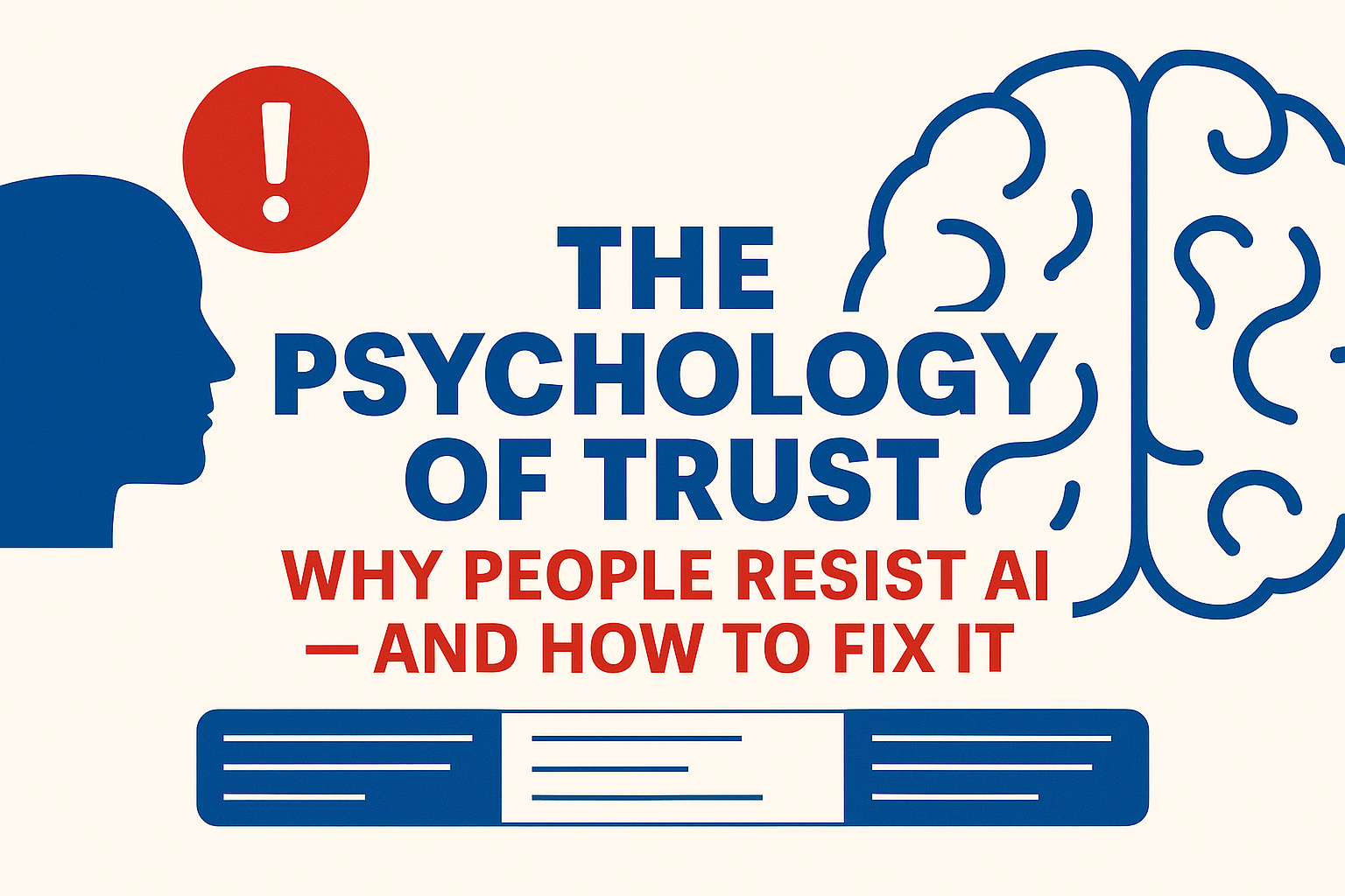 Illustration explaining AI adoption psychology and human-AI trust