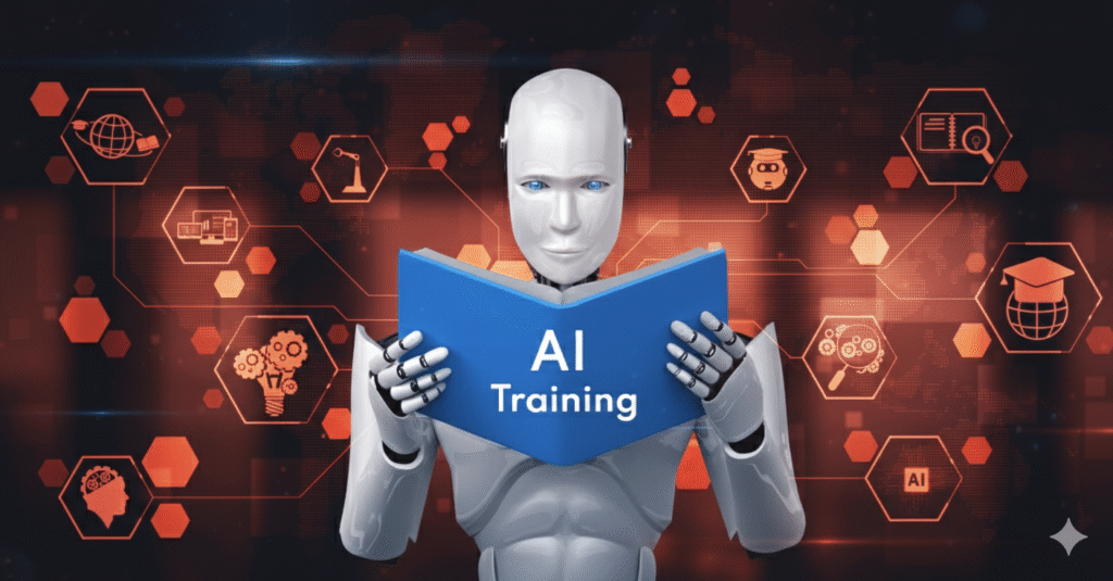 Graphic illustrating AI Employee Training